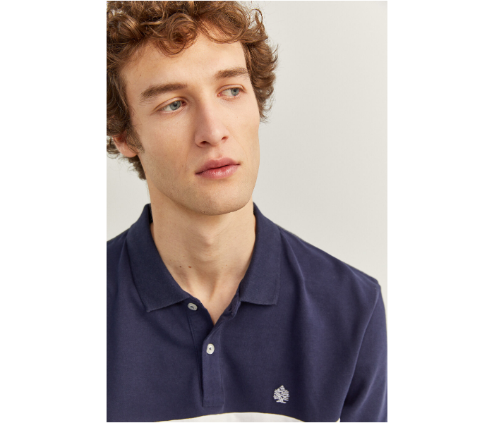 Springfield SS20 Basic Slim Fit Block Polo T-Shirt X-Small For Men – Navy and Grey - Zoom Image 3