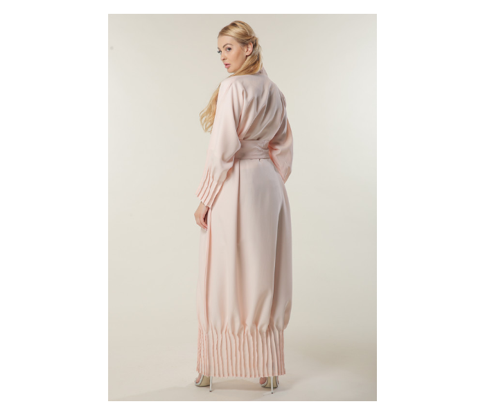 Moistreet Small Peach Abaya with Pleated Hem and Sleeves - Zoom Image 3