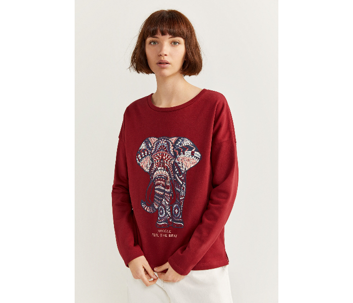 Springfield SS20 Full Sleeve Sweat Shirt Large For Women - Maroon - Zoom Image 1