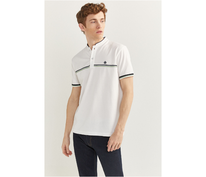 Springfield SS20 Basic Solid Slim Fit Polo T-Shirt Medium For Mens - White - Zoom Image 2