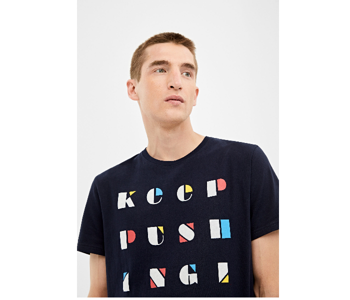 Springfield AW19 SPF Printed Quote Short Sleeve T-shirt Small - Dark Blue - Zoom Image 1