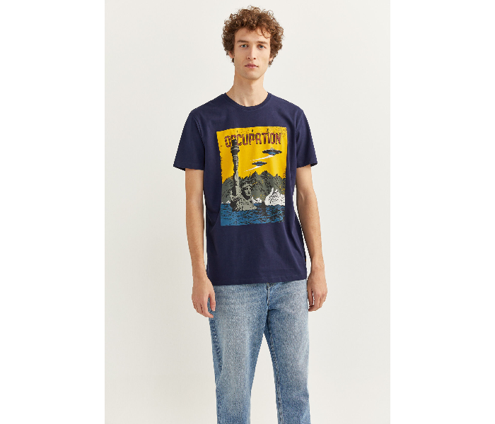 Springfield SS18 SPF Printed Short Sleeve T-shirt Medium - Medium Blue - Zoom Image 1