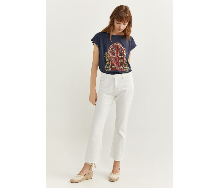 Springfield SS20 Short Sleeve T-Shirt With Design X-Small For Women - Light Navy - Zoom Image 2