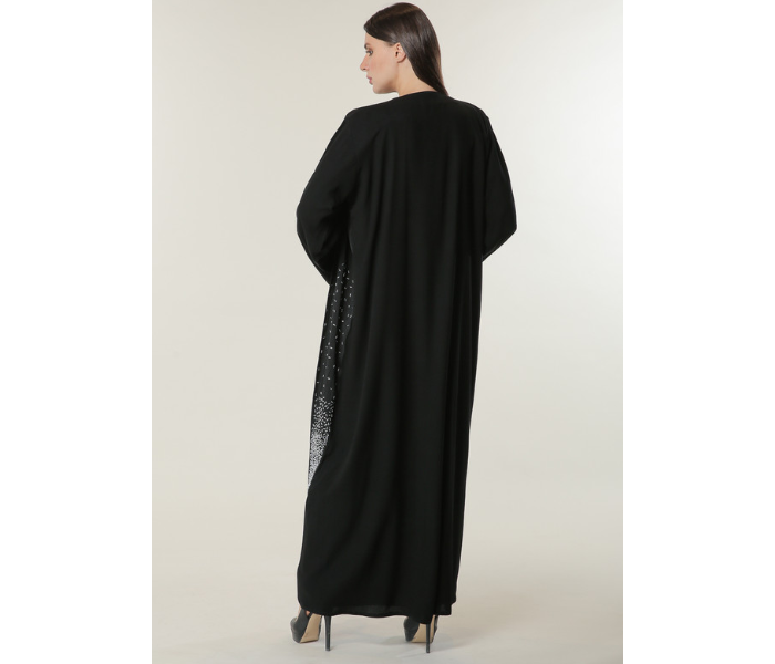 Moistreet Medium Black Abaya with Handwork on Twin Panels - Zoom Image 3