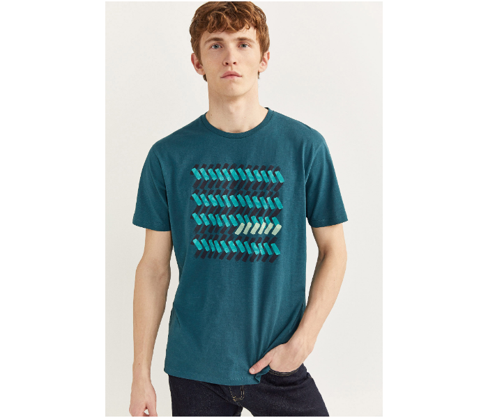 Springfield SS20 Short Sleeve Knitted T-shirt X-Large For Men - Dark Green - Zoom Image 1