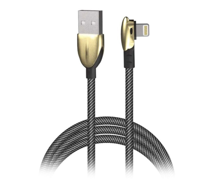 Porodo 1.2 Meter Zinc Alloy High Density Braided Wire Lightning Gaming Cable - Gold - Zoom Image 1