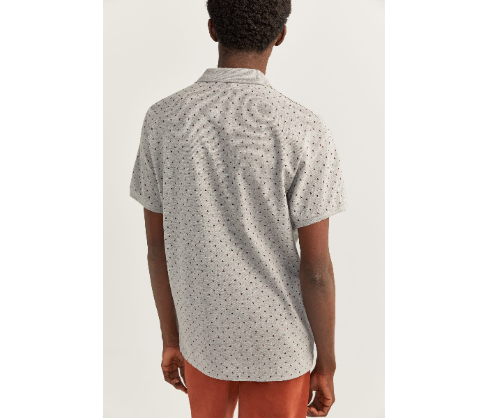 Springfield SS20 Basic Dotted Slim Fit Polo T-Shirt XXX-Large For Men - Grey - Zoom Image 4