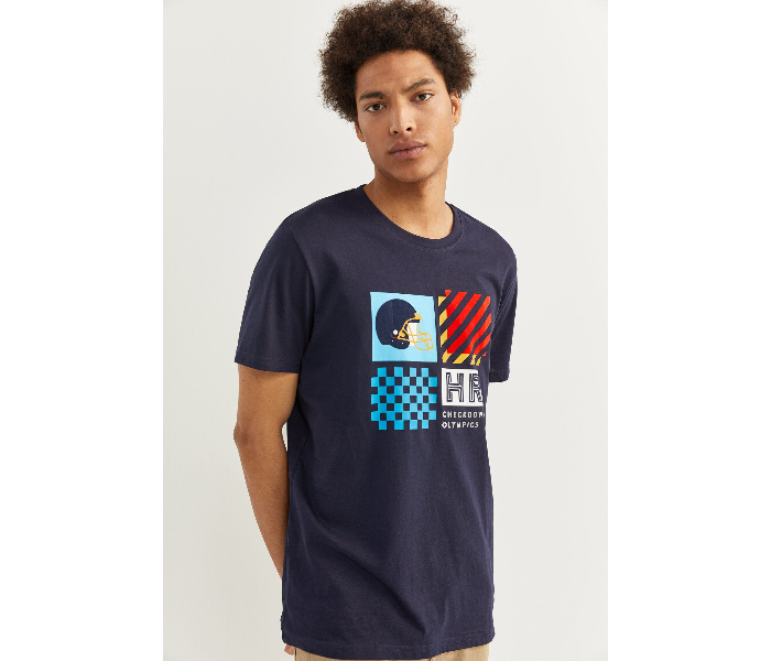 Springfield SS20 SPF Printed Short Sleeve T-shirt XXL - Dark Blue - Zoom Image 1