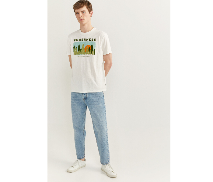 Springfield SS20 SPF Printed Short Sleeve T-shirt Large - White - Zoom Image 3