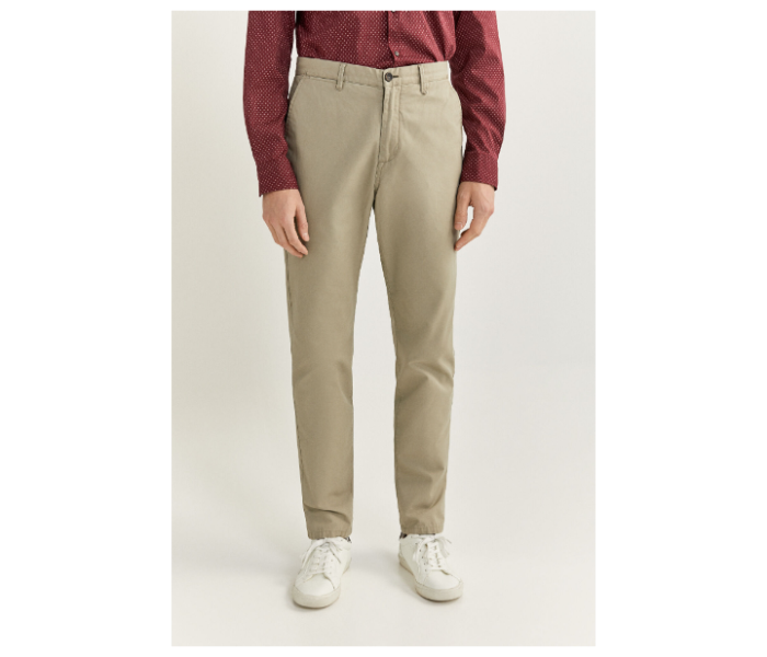 Springfield SS20 Solid Sport Trousers Chinos EU 46 For Men - Light Khaki - Zoom Image 2