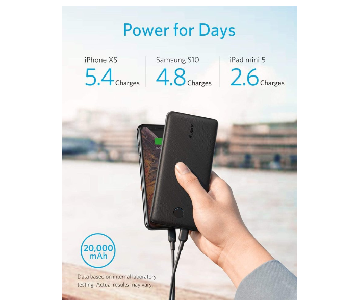 Anker A1281H12 PowerCore Essential 20000mAh Power Bank - Black - Zoom Image 5