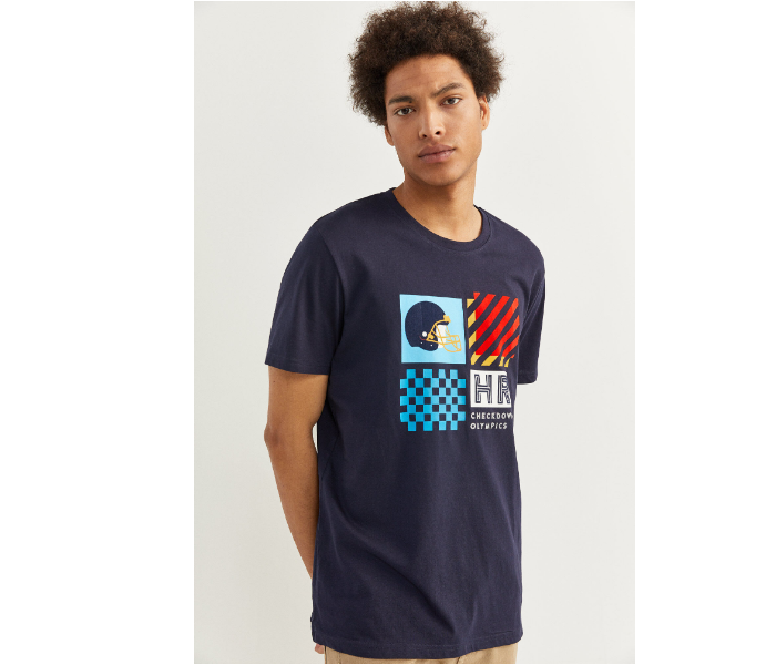 Springfield SS20 SPF Printed Short Sleeve T-shirt Extra Small - Dark Blue - Zoom Image 1