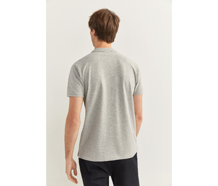 Springfield SS20 Basic Solid Slim Fit Polo T-Shirt X-Small For Men – Light Grey - Zoom Image 4