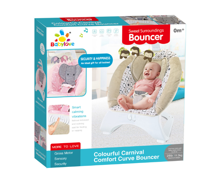 Babylove 33-1592378 Baby Love Bouncer With Musician - Pink - Zoom Image 4