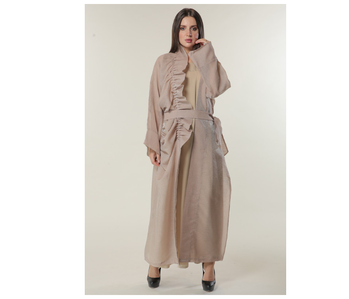 Moistreet Extra Large Organza Abaya Set with Beige Under Abaya - Zoom Image 1