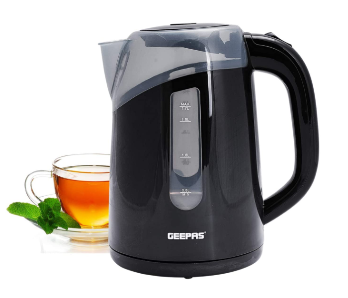 Geepas GK38027 1.7L Plastic Kettle - Black - Zoom Image 1