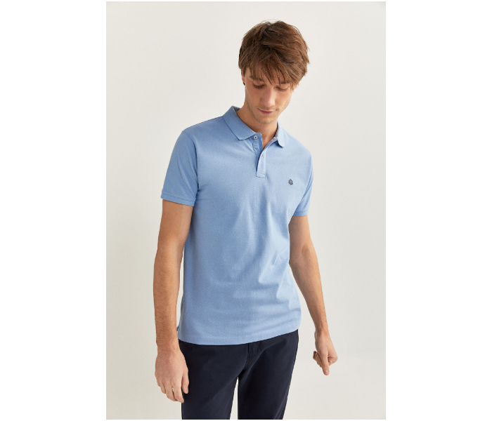 Springfield SS20 Basic Solid Slim Fit Polo T-Shirt XXX-Large For Men - Light Blue - Zoom Image 1