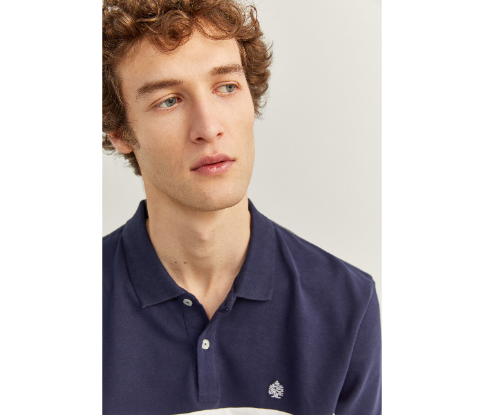 Springfield SS20 Basic Slim Fit Block Polo T-Shirt Large For Men - Navy and Grey - Zoom Image 3