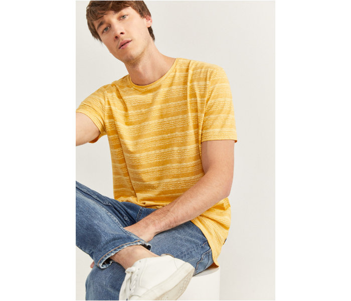 Springfield SS20 Short Sleeve Knitted T-shirt X-Large For Men - Mustard - Zoom Image 2