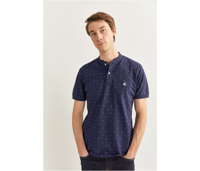 Springfield SS20 Basic Dotted Slim Fit Polo T-Shirt XX-Large For Men – Dark Blue - Zoom Image 4