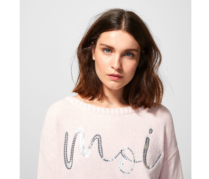 Springfield AW18 Long Sleeve Knitwear Large For Women - Light Pink - Zoom Image 2