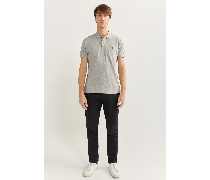 Springfield SS20 Basic Solid Slim Fit Polo T-Shirt X-Small For Men – Light Grey - Zoom Image 3