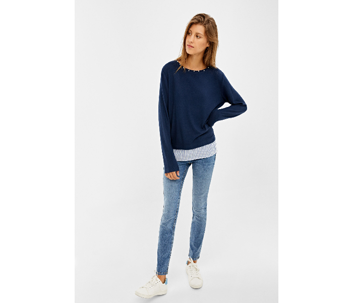 Springfield Long Sleeve Fancy T-Shirts Small For Women - Blue - Zoom Image 3