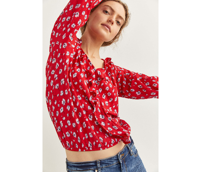 Springfield SS20 Long Sleeve Fancy T-Shirts X-Small For Women - Red and White - Zoom Image 2