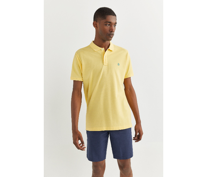 Springfield SS20 Basic Solid Slim Fit Polo T-Shirt Small For Men - Yellow - Zoom Image 4