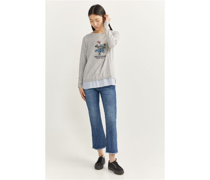 Springfield SS20 Long Sleeve Knitwear Extra Small For Women - Light Grey - Zoom Image 1