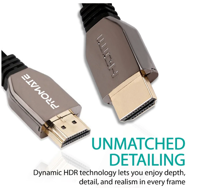 Promate Ultra HD High Speed 8K HDMI 2.1 Audio Video Cable - Black - Zoom Image 6