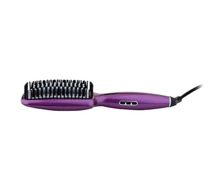 Geepas GHBS86012 50W Straightener Brush with Ceramic Anti Scald Hair Brush - Purple - Zoom Image 2