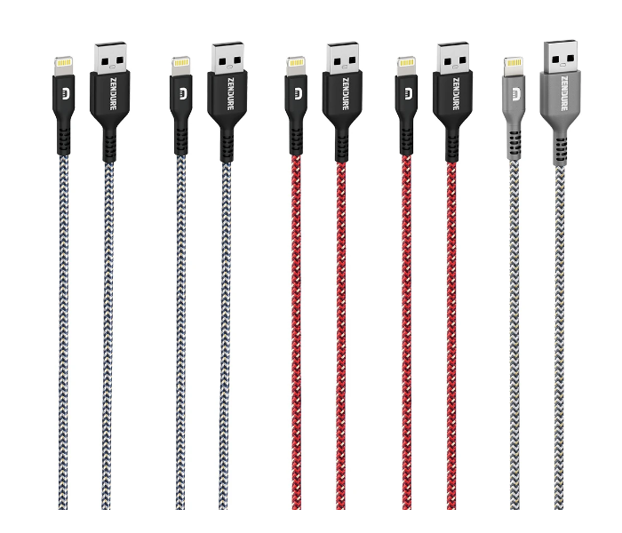 Zendure Pack of 5 Supercord USB To Lightning Cable - Zoom Image 1