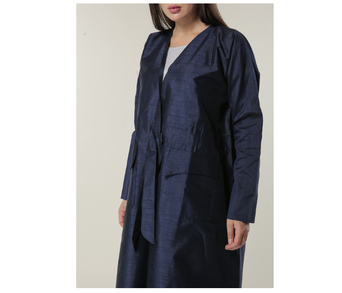 Moistreet Large Navy Abaya Set with White Under Abaya - Zoom Image 1