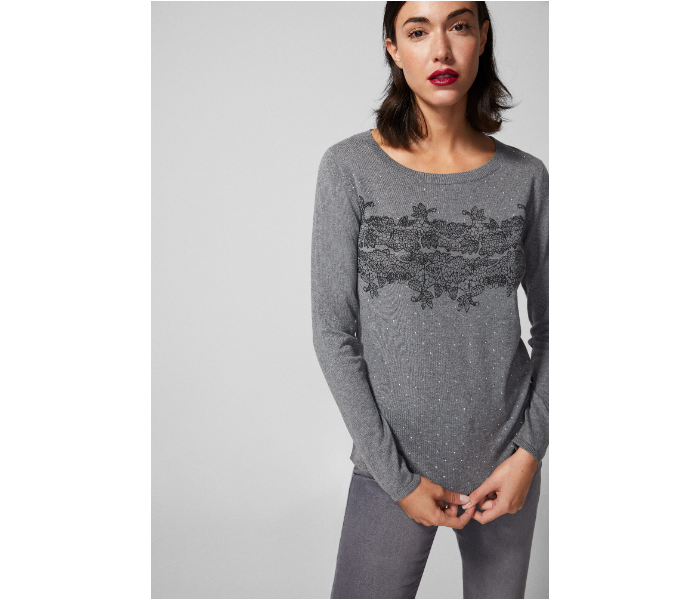 Springfield AW18 Long Sleeve Knitwear Medium For Women - Grey - Zoom Image 1