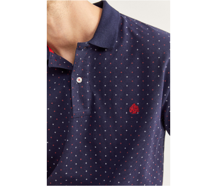 Springfield SS20 Basic Dotted Slim Fit Polo T-Shirt XXX-Large For Men – Blue - Zoom Image 2