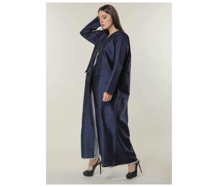 Moistreet Medium Navy Abaya Set with White Under Abaya - Zoom Image 3