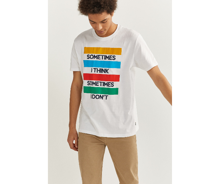 Springfield SS20 SPF Printed Quote Short Sleeve T-shirt Medium - White - Zoom Image 1