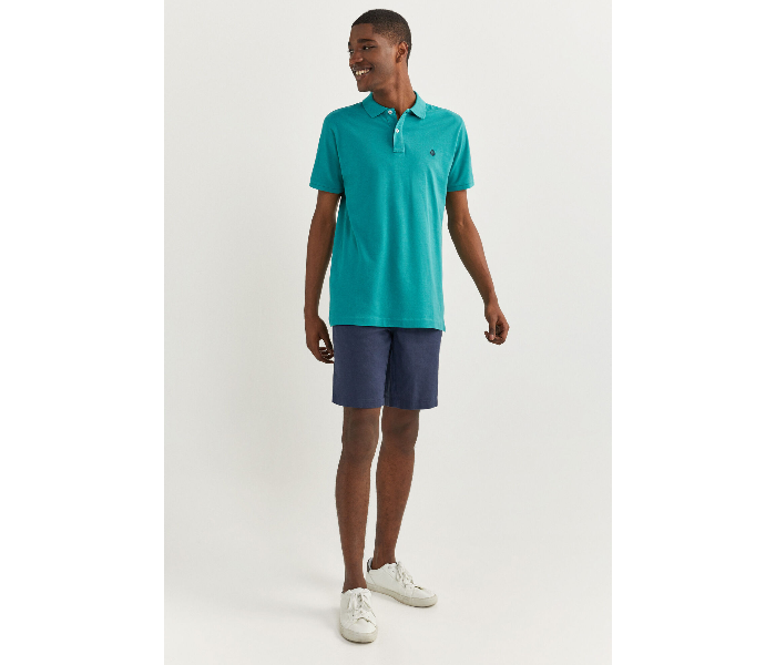 Springfield SS20 Basic Solid Slim Fit Polo T-Shirt X-Large For Men – Dark Cyan - Zoom Image 1