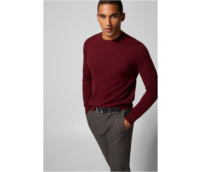 Springfield AW18 Long Sleeve Knitted Jumper Small For Men - Wine - Zoom Image 1