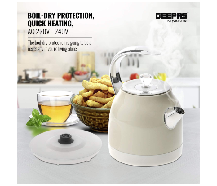 Geepas GK38017UK 1.5L Cordless Electric Kettle - Cream - Zoom Image 6