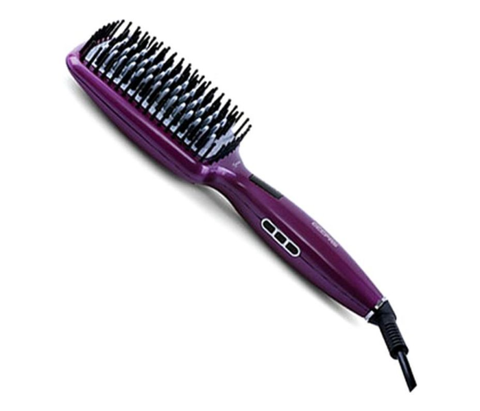 Geepas GHBS86012 50W Straightener Brush with Ceramic Anti Scald Hair Brush - Purple - Zoom Image 3