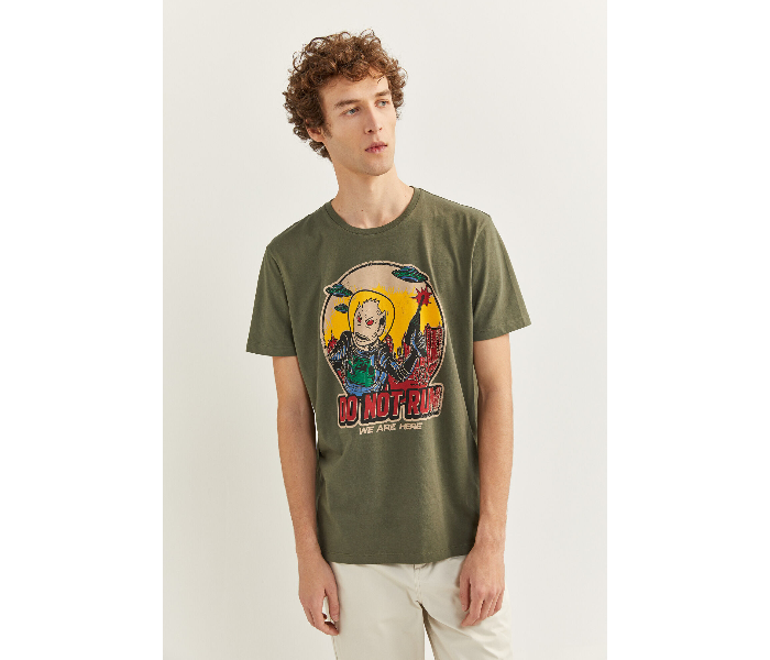 Springfield SS18 SPF Printed Short Sleeve T-shirt Medium - Dark Green - Zoom Image 1