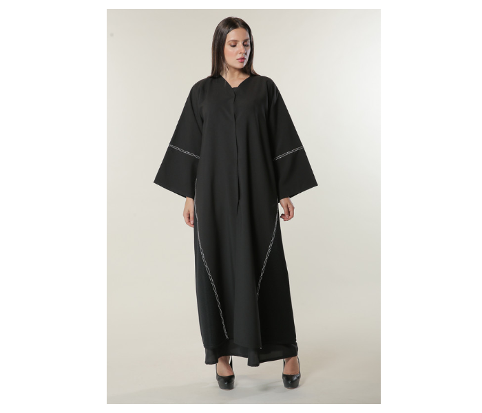 Moistreet Small Black Abaya with Handwork - Zoom Image 1