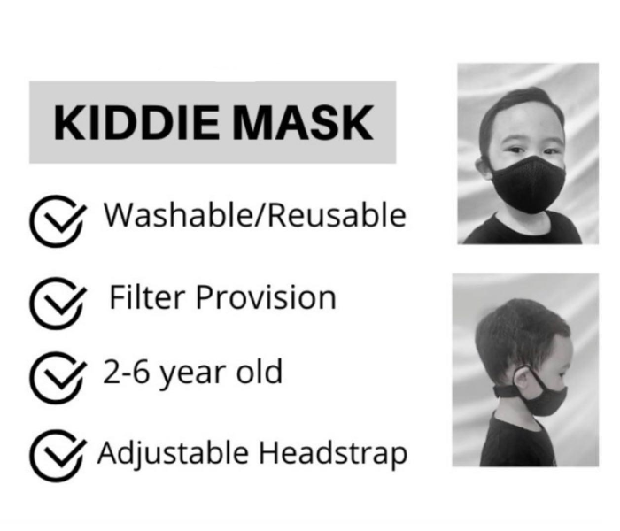 Kids Reusable Mask - Black - Zoom Image 1