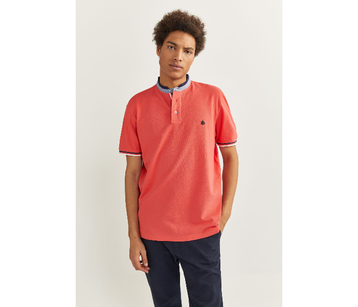 Springfield SS20 Basic Solid Slim Fit Polo T-Shirt X-Small For Men - Peach - Zoom Image 2