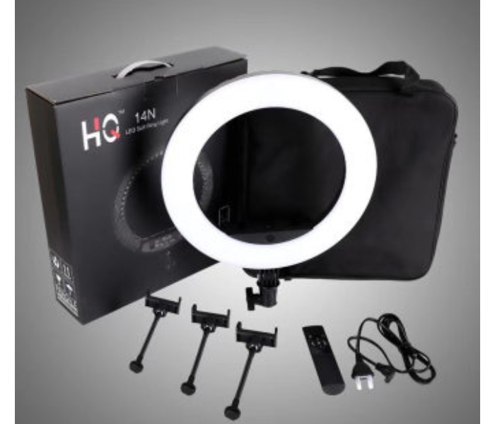 HQ-14 14 Inches Led TikTok Ring Light With Tripod 2.1 Meter And Remote Control - Zoom Image