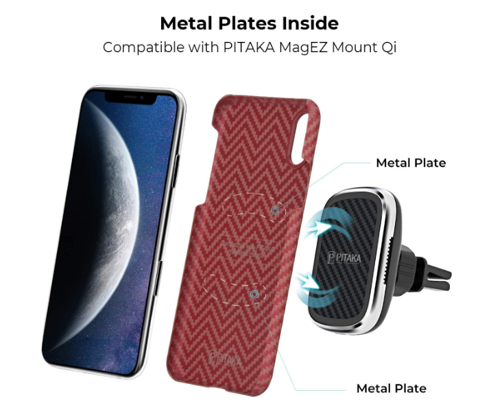 Pitaka 5.8 inch MagEz Case for iPhone XS - Red and Orange - Zoom Image 3