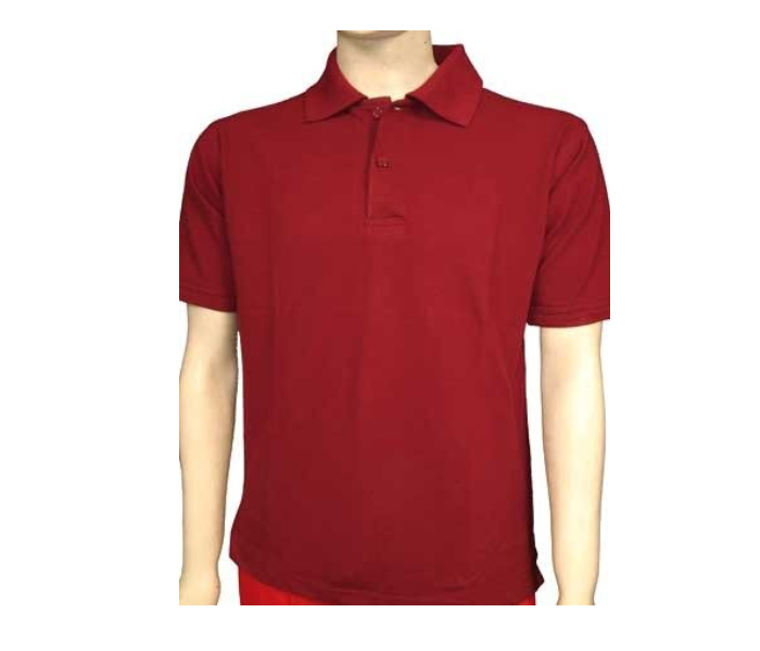 Premium Honey Comb Polo T-Shirt for Medium Men - Maroon - Zoom Image