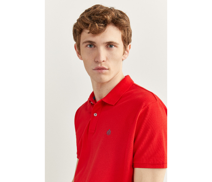 Springfield SS20 Basic Solid Slim Fit Polo T-Shirt X-Large For Men - Red - Zoom Image 2